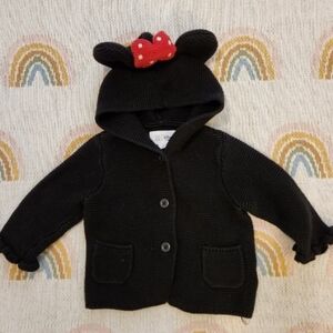 Baby Gap 3-6 months disney minnie mouse cardigan sweater perfect for the parks